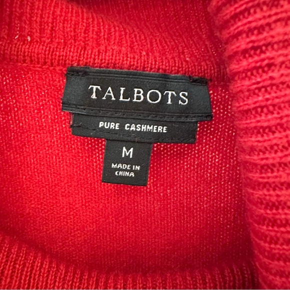 Talbots Cashmere Turtleneck Sweater Red sz Medium - Picture 5 of 6